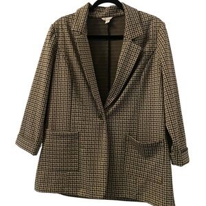 Cato Black and White Houndstooth Blazer